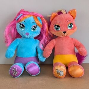 Build A Bear Honey Girls Plush Dolls, Viv the Cat & Misha the Fox, B.A.B 2015-16